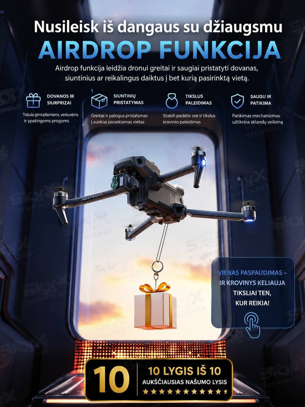 Dronas SkyX Vision Pro Plius